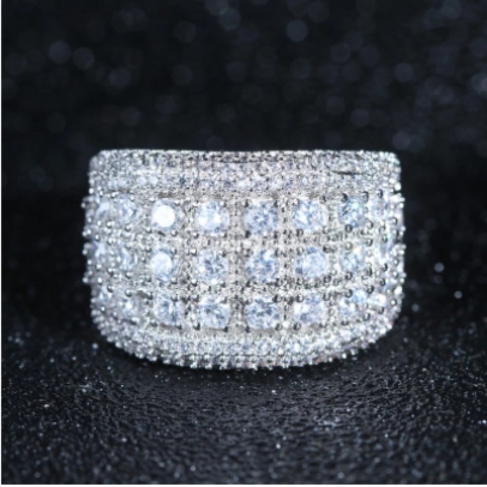 925 Sterling Silver Cocktail Statement Ring